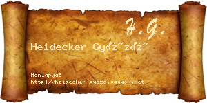 Heidecker Győző névjegykártya